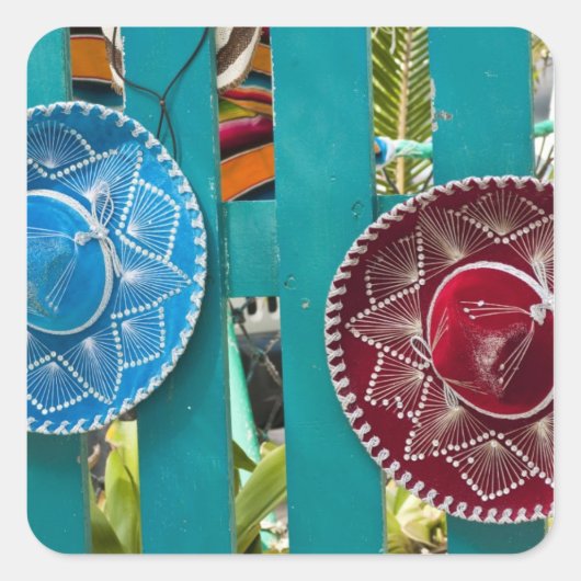 Mexiko, Cozumel. Souvenirs in Isla de Cozumel Quadratischer Aufkleber (Vorderseite)