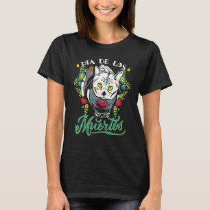 Mexiko Dia De Los Muertos Katze T-Shirt