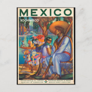 Mexiko, ein altes Reiseplakat, Postkarte
