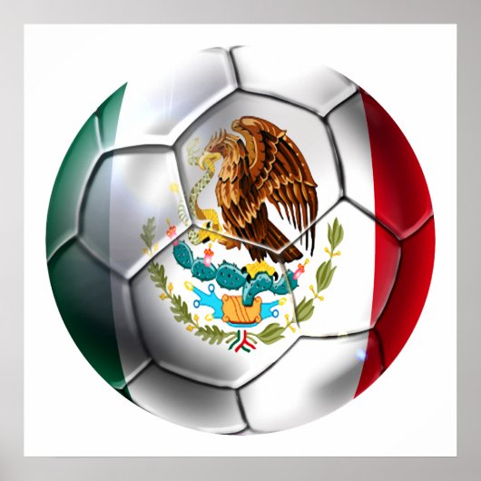 Mexiko el Tri Fußball mexikanische Flagge Fanggerä Poster (Vorne)