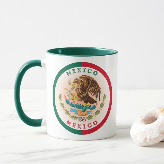Mexiko-Erbe-Emblem Tasse (Mit Donut)