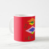 MEXIKO Ethno Muster und Farbe rot Kaffeetasse (Vorderseite Links)