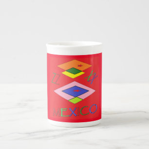 MEXIKO Ethno Muster und Farbe rot Porzellantasse