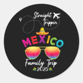 Mexiko Familienurlaub Cancun 2025 Straight Trippi Runder Aufkleber (Vorderseite)