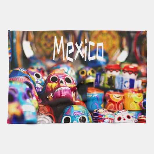 Mexiko Farbenfrohe Lichtsäulen Geschirrtuch (Horizontal)