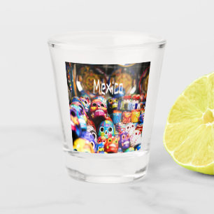 Mexiko Farbenfrohe Lichtsäulen Schnapsglas