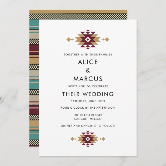 Mexiko farbenfrohe Sommerwüste Einladung (Vorne/Hinten)