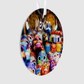 Mexiko Farbige, helle Schädel Ornament (Vorderseite)