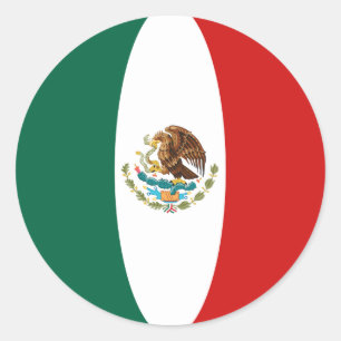 Mexiko Fischaugen-Flaggenaufkleber Runder Aufkleber