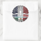 Mexiko Flag Frankreich Tree Roots Runder Aufkleber (Tasche)
