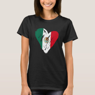 Mexiko-Flag für die Herzform 1 T-Shirt