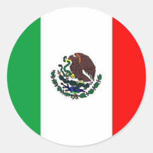 MEXIKO FLAG - NATIONALE MEXIKANISCHE FLAGE RUNDER AUFKLEBER