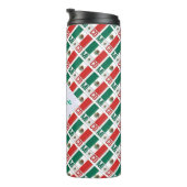 Mexiko Flag Tiled Green Personalisiert Thermosbecher (Nach rechts gedreht)