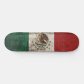Mexiko-Flagge auf altem hölzernem Korn Skateboard (Horizontal)