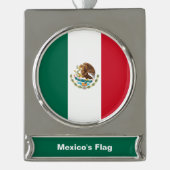 Mexiko-Flagge, Bandera de Mexikos Banner-Ornament Silber (Vorderseite)