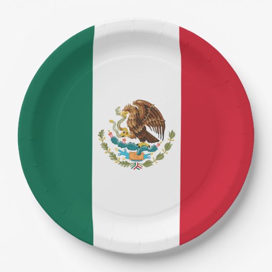 Mexiko-Flagge, Bandera de Mexikos Pappteller (Vorderseite)