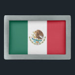 Mexiko-Flagge, Bandera de Mexikos Rechteckige Gürtelschnalle<br><div class="desc">Die Geschichte und Bedeutung der mexikanischen Flagge, Die mexikanische Flagge mit ihren lebhaften Farben und unverwechselbaren Symbolen, hat für das mexikanische Volk eine große historische und kulturelle Bedeutung. Seit 1968 wird die Fahne mit einem goldenen Adler, der auf einem Kakteen mit stachelbraunen Birnen und einer Schlange steht, in ihrer aktuellen...</div>