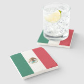 Mexiko-Flagge, Bandera de Mexikos Steinuntersetzer (Seitenansicht)