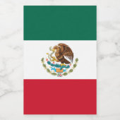 Mexiko-Flagge, Bandera de Mexikos Weinetikett (Einzelnes Label)