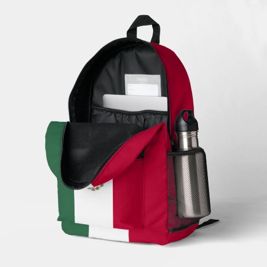 Mexiko-Flagge Bedruckter Rucksack (Rückseitige Ecke links (Offen) )