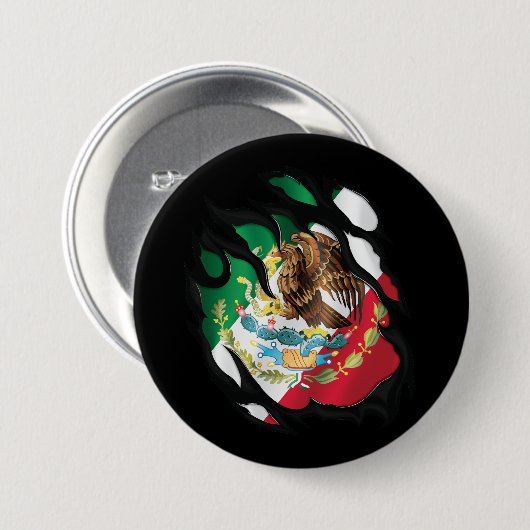 Mexiko-Flagge Button (Vorne & Hinten)