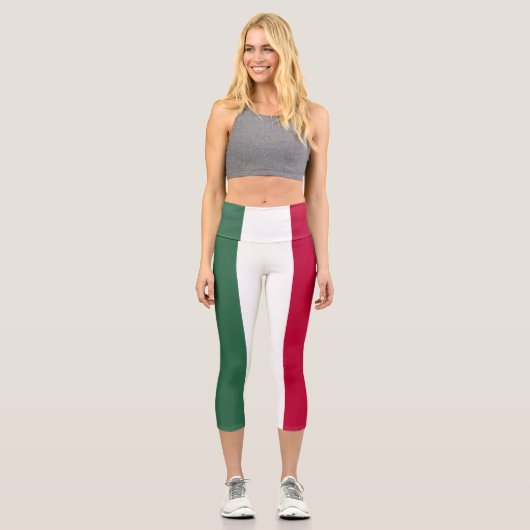 Mexiko-Flagge Capri Leggings (Vorderseite)