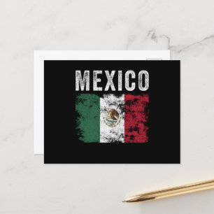 Mexiko-Flagge Distressed - Mexikanische Flagge Postkarte
