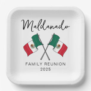 Mexiko-Flagge Familienzusammenkunft Pappteller