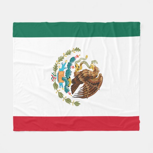 Mexiko-Flagge Fleecedecke (Vorderseite (Horizontal))