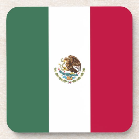 Mexiko-Flagge Getränkeuntersetzer (Vorderseite)