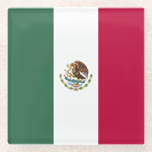 Mexiko-Flagge Glasuntersetzer (Vorderseite)