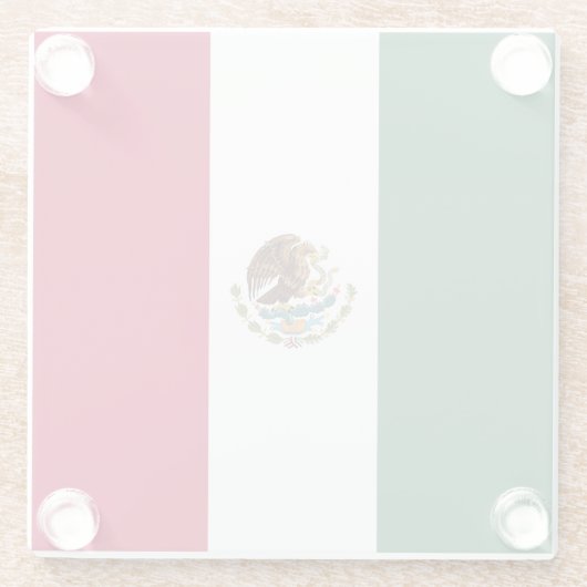 Mexiko-Flagge Glasuntersetzer (Rückseite)