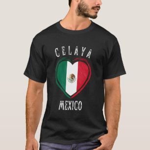 Mexiko-Flagge Herz Celaya Stadt T-Shirt