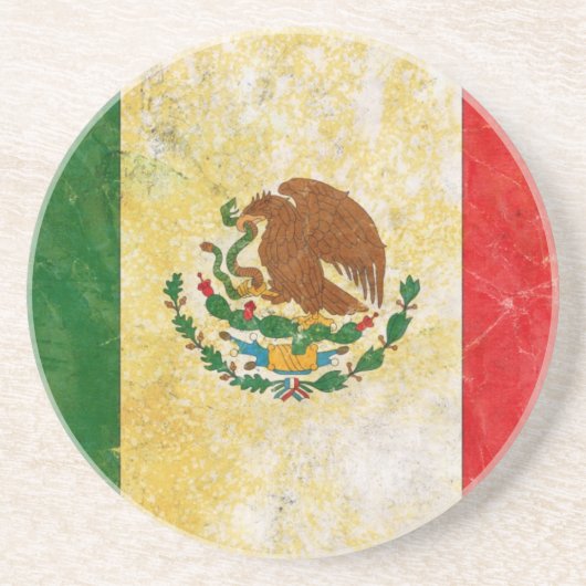 Mexiko-Flagge in Grunge Getränkeuntersetzer (Vorne)