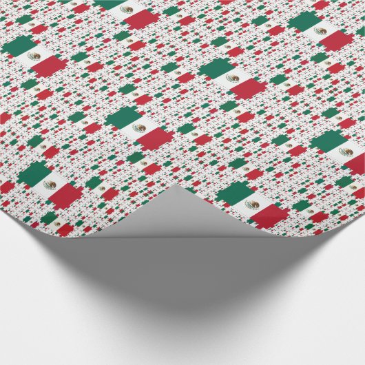 Mexiko-Flagge in mehreren farbenfrohen Schichten Geschenkpapier (Ecke)