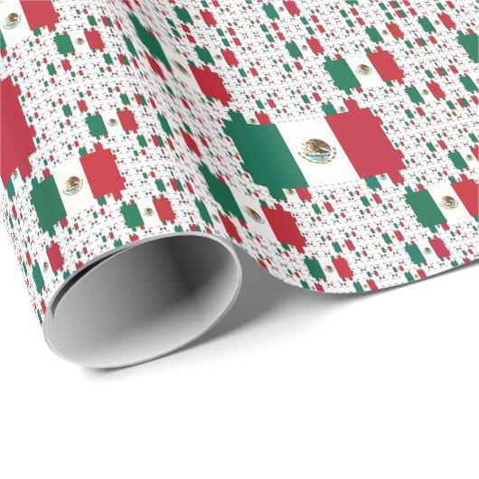 Mexiko-Flagge in mehreren farbenfrohen Schichten Geschenkpapier (Rolleneckpunkt)