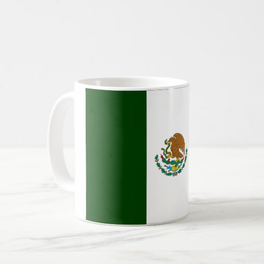Mexiko-Flagge Kaffeetasse (Vorderseite Links)