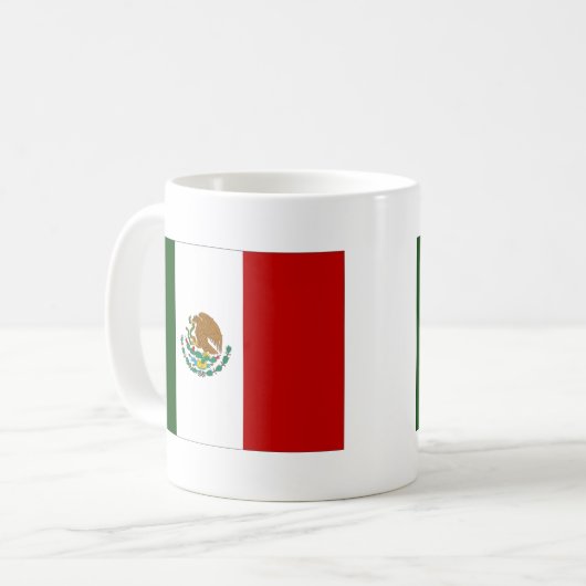 Mexiko-Flagge Kaffeetasse (Vorderseite Links)