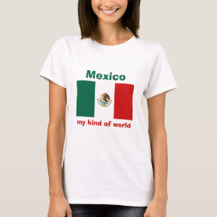 Mexiko-Flagge + Karte + Text T-Shirt