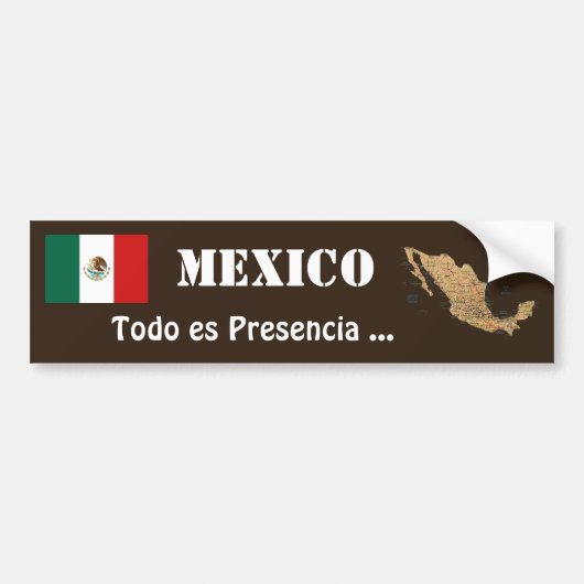 Mexiko-Flagge + Karten-Autoaufkleber Autoaufkleber (Vorne)