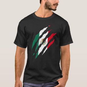 Mexiko-Flagge Katze Kratzer Mexiko-Flagge T-Shirt