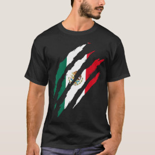 Mexiko-Flagge Katze Kratzer Mexiko-Flagge T-Shirt