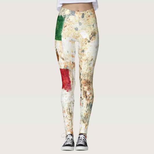 Mexiko-Flagge Leggings (Vorderseite)