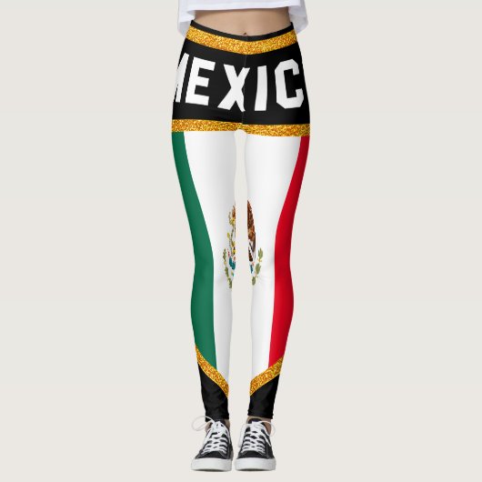 Mexiko-Flagge Leggings (Vorderseite)