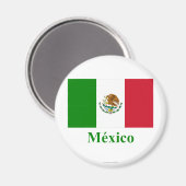 Mexiko-Flagge mit dem Namen auf Spanisch Magnet (Vorderseite/Rückseite)