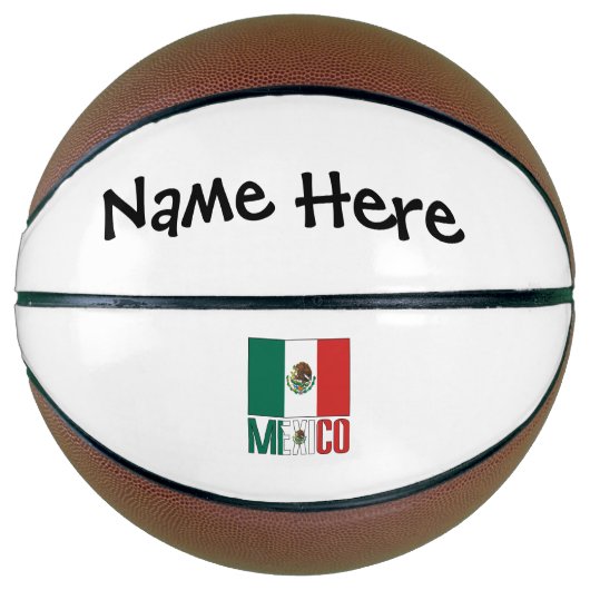 Mexiko-Flagge Personalisiert Basketball (Vorderseite)