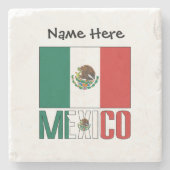 Mexiko-Flagge Personalisiert Steinuntersetzer (Vorderseite)