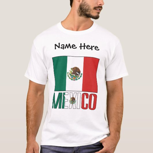 Mexiko-Flagge Personalisiert T-Shirt (Vorderseite)