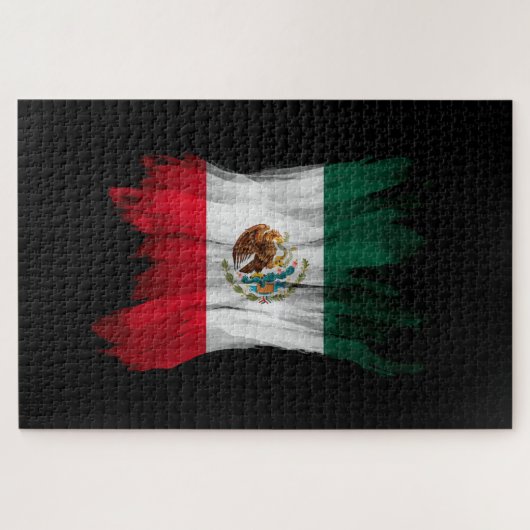 Mexiko-Flagge Pinselstrich, Nationalflagge Puzzle (Horizontal)