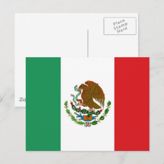Mexiko-Flagge Postkarte (Vorne/Hinten)